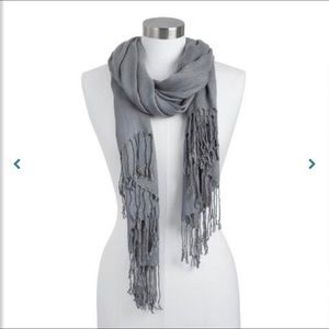 World Market Gray Dobby Pashmina Style Scarf